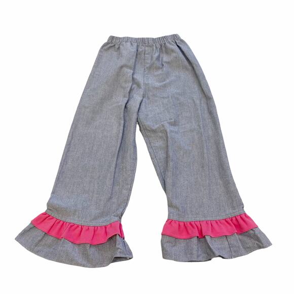 Zucchini Chambray Ruffle Pants 5 - Picture 1 of 6